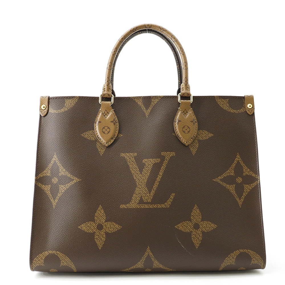 Louis Vuitton Monogram Reverse Giant On The Go Tote Bag Handbag Shoulder
